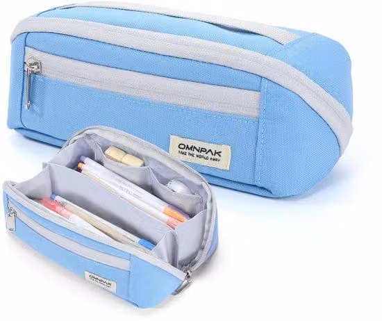 Astuccio per scuola e ufficio, grande, con manico, unisex, articoli di cancelleria, scomparto portaoggetti, impermeabile, resistente ai graffi