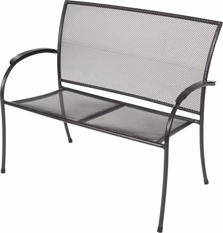 Giardino - Panchina - 107,5x64,5x89 cm - Acciaio - Schienale e seduta in rete