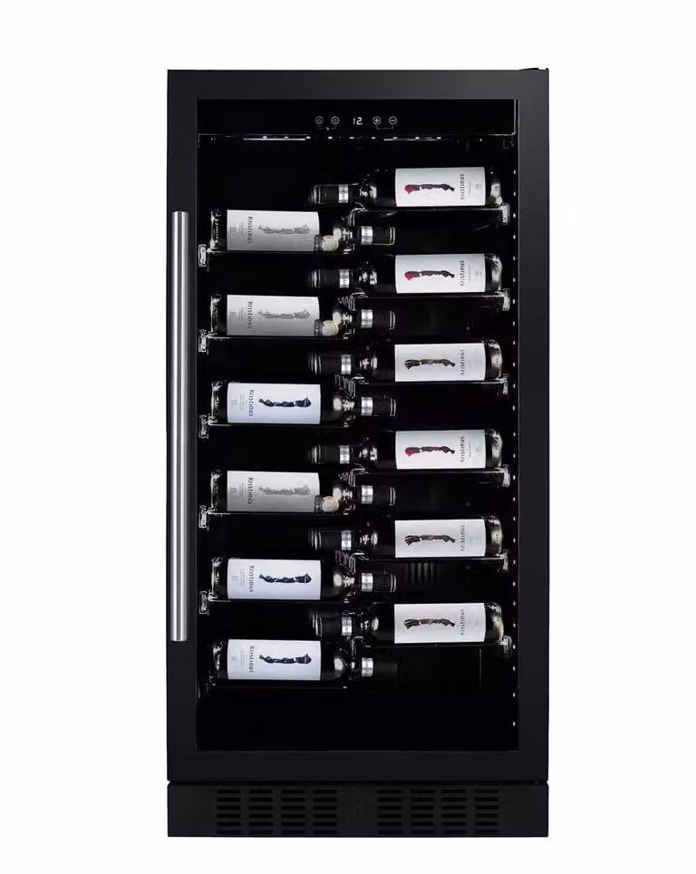 Cantina Linea Grande Monotemperatura porta full glass nera maniglia nera, classe F, 70 bottiglie - DX-70.258B