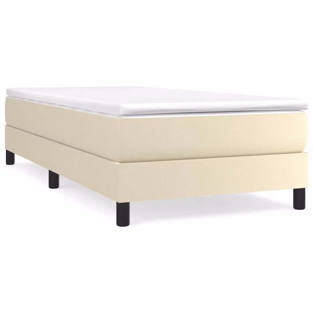 Giroletto a Molle con Materasso Crema 90x200 cm in Pelle finta