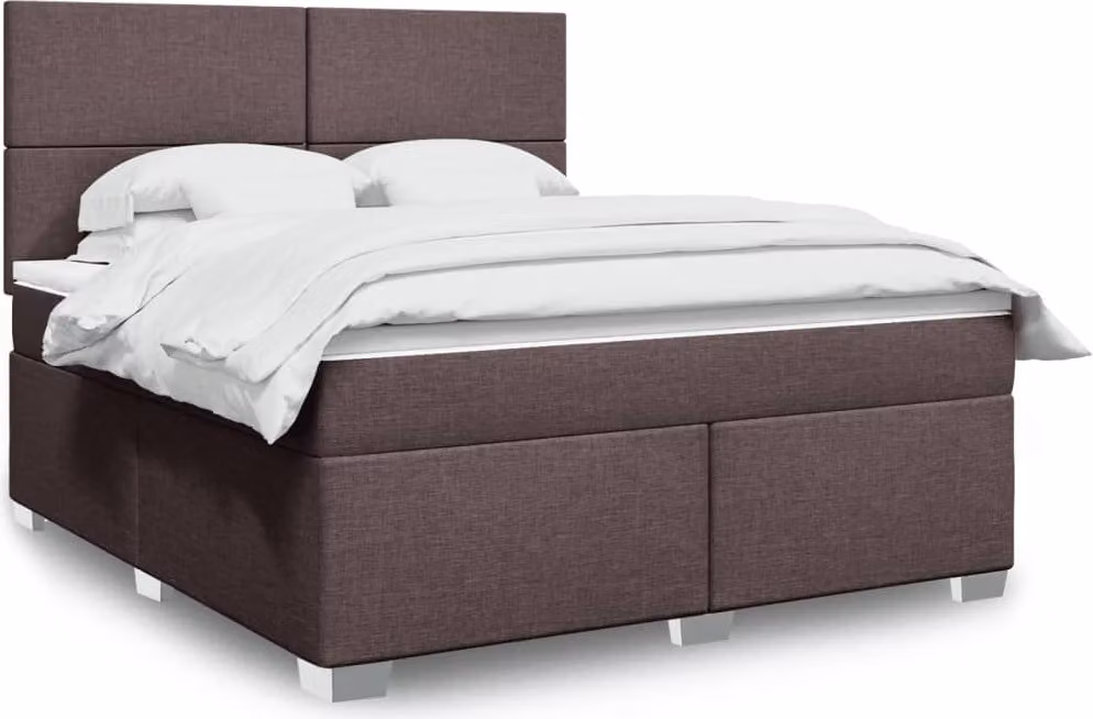 Maison Exclusive - Letto boxspring con materasso, marrone scuro, 180x200 cm, rivestimento in tessuto