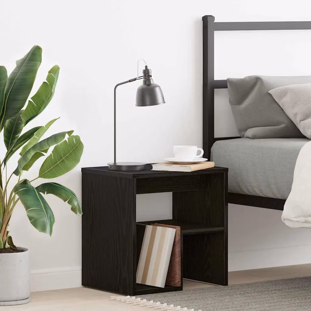 Armadio da notte vidaXL in stile rustico, Nero e Marrone, L 40 cm x P 30 cm x H 40 cm