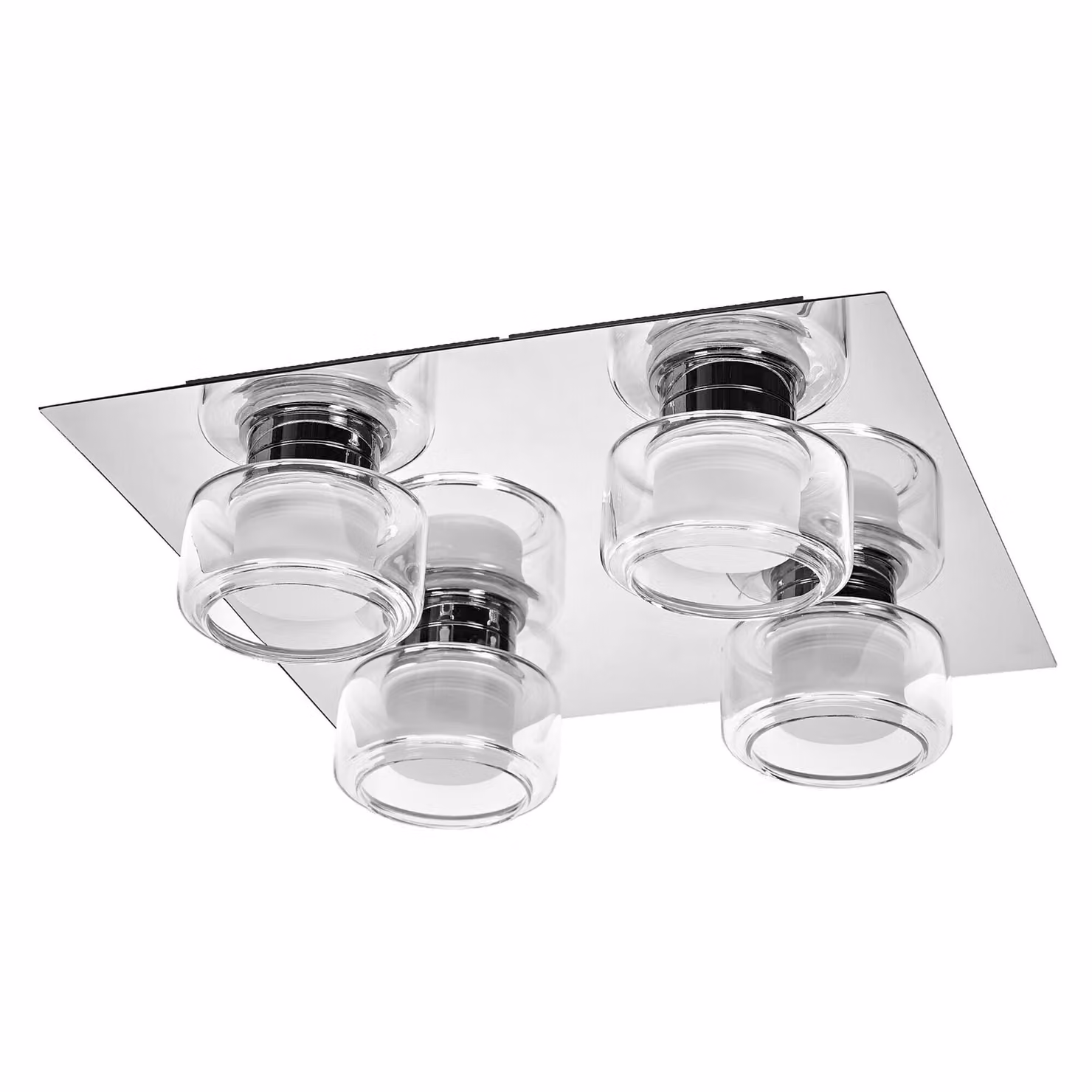 LEDVANCE ORBIS Flame lampada da parete e soffitto con LED, cromo, 22W, 1400lm, 3000/4000K, temperatura colore regolabile tramite interruttore a parete (bianco freddo e bianco caldo), protezione IP44 contro corpi estranei e spruzzi d'acqua