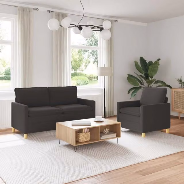 Set di divani 2 pz Grigio Scuro Tessuto 3417080