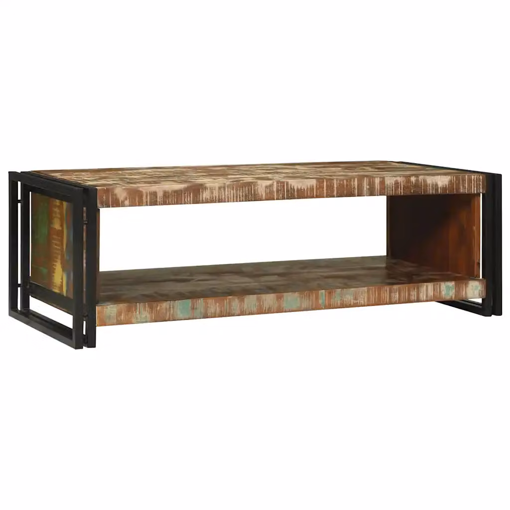 vidaXL Tavolino da salotto in legno recuperato massello marrone, L 120 x P 50 x H 38 cm