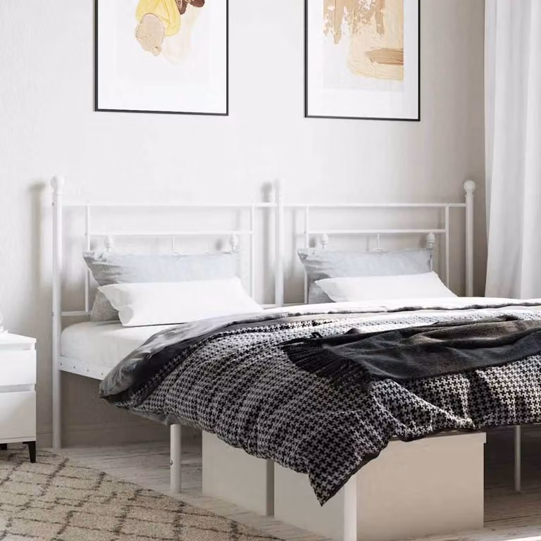 Testiera di ricambio vidaXL in metallo bianco laccato per letto 180x200 cm