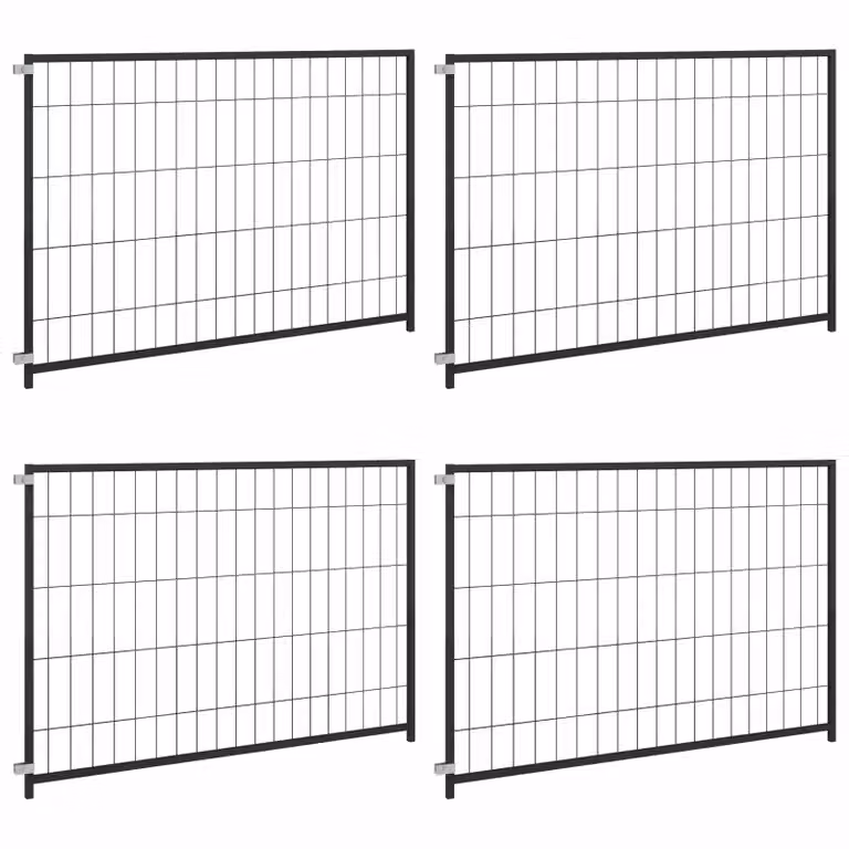 vidaXL Gabbia per Cani in Metallo Nera L: 300 cm, P: 100 cm, H: 70 cm