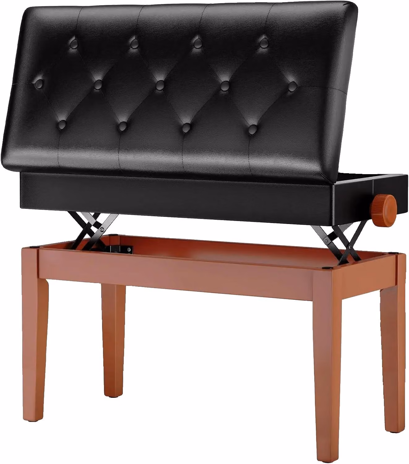 Panca per pianoforte, regolabile in altezza, comoda imbottitura in pelle, doppia 73x33 cm, stile retrò
