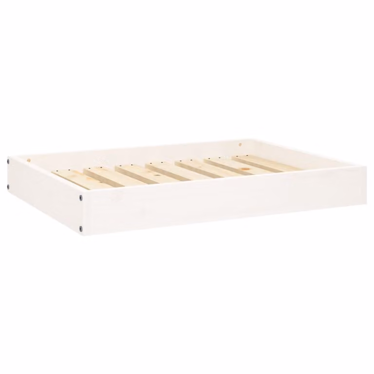 Cuccia per Cani Bianca 71,5x54x9 cm in Legno Massello di Pino