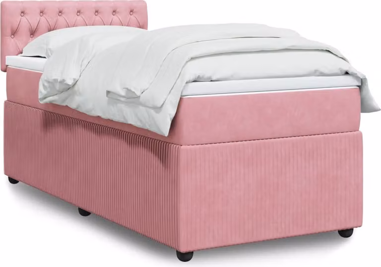Maison Exclusive - Letto boxspring con materasso Rosa 80x200 cm Velluto