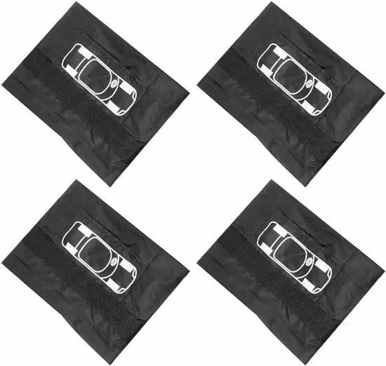 Set di copricerchi neri per roulotte, protezione UV, impermeabili