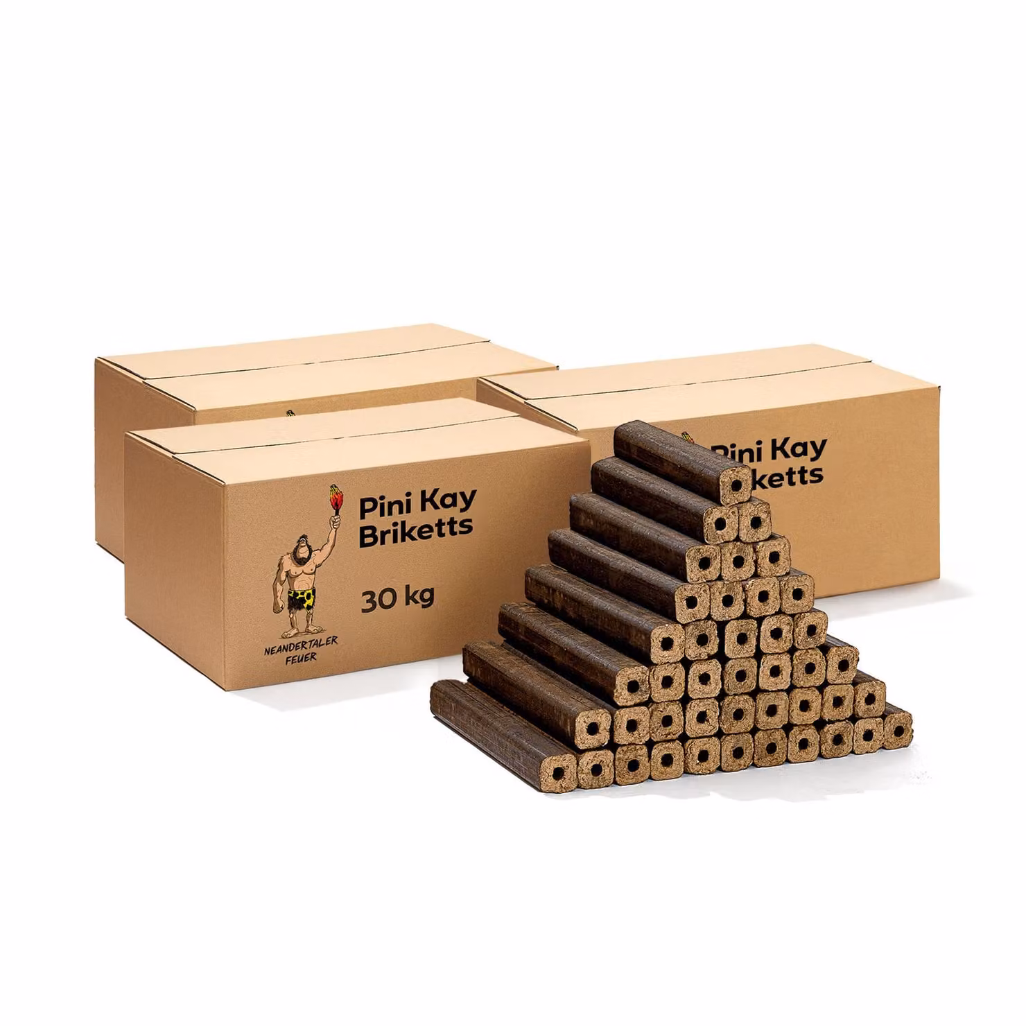Neanderthal Fire Bricchetti di legno PiniKay Bricchetti di legno duro 90 kg Bricchetti per caminetto Bricchetti per caminetto, stufa e barbecue Bricchetti Bricchetti di legno Bricchetti per mantenere le braci