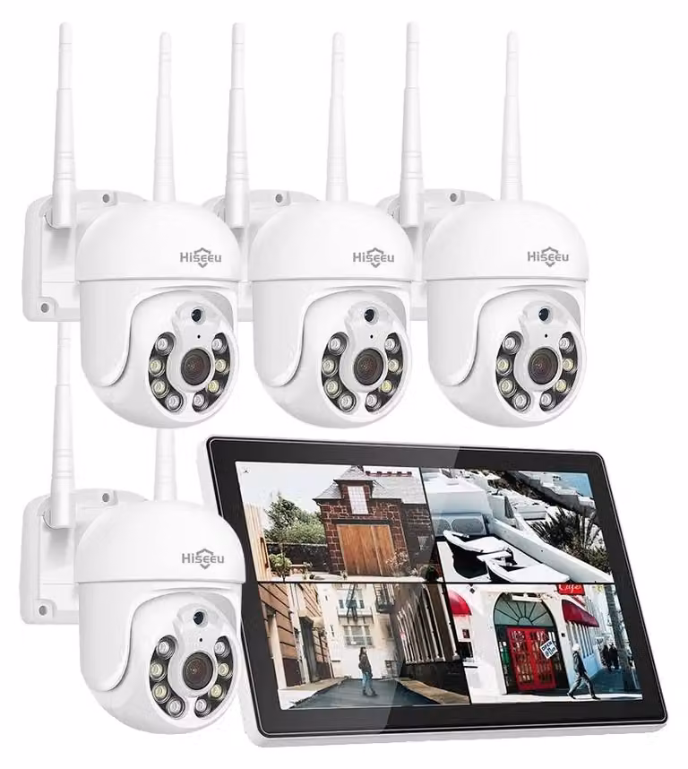 Sistema di videosorveglianza CCTV, NVR a 10 canali, visione notturna, sistema PTZ da 5 MP, spina UE, 1 TB
