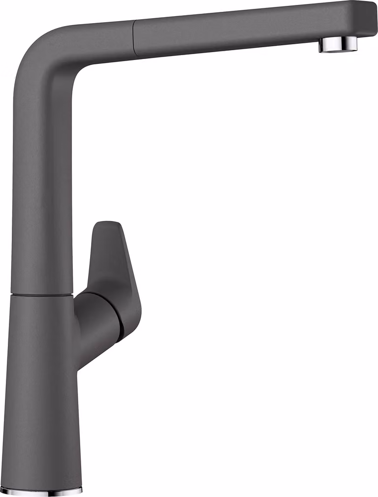 Miscelatore monocomando con doccetta estraibile, colore grigio pietra