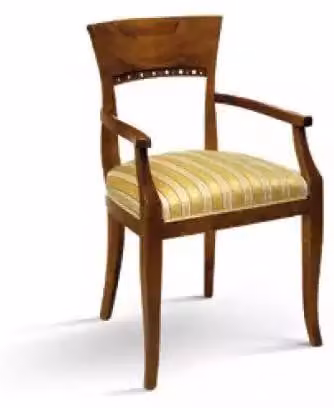Stuhl mit Armlehne Esszimmerstuhl Holz Klassischer Möbel Polster Textil