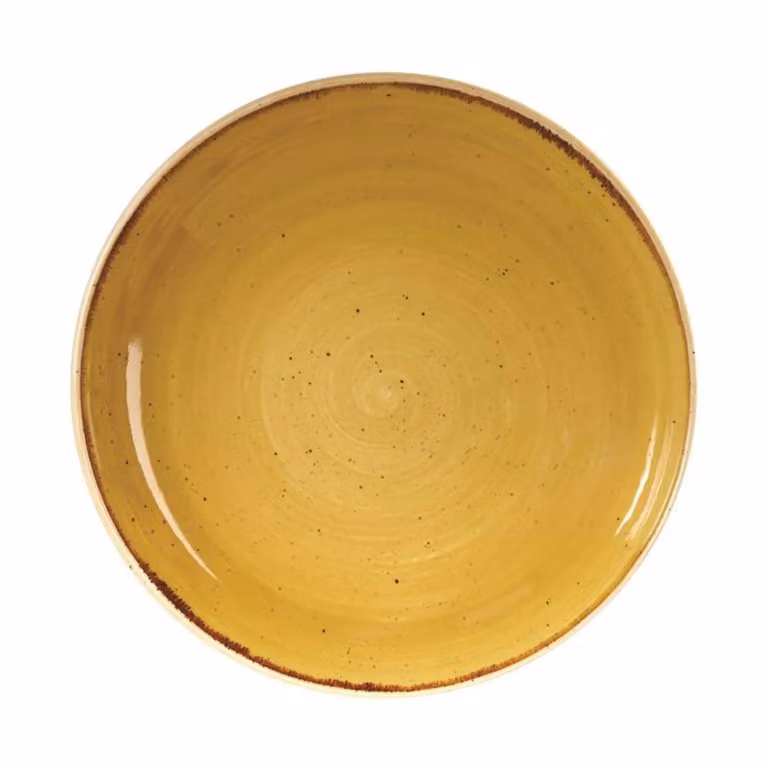 Piatto fondo in porcellana giallo stone, diam. 25cm, 12 pezzi