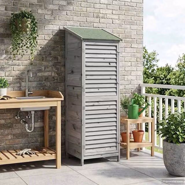 Capanno da Giardino Grigio 59,5 x 56 x 176,5 cm 42033462