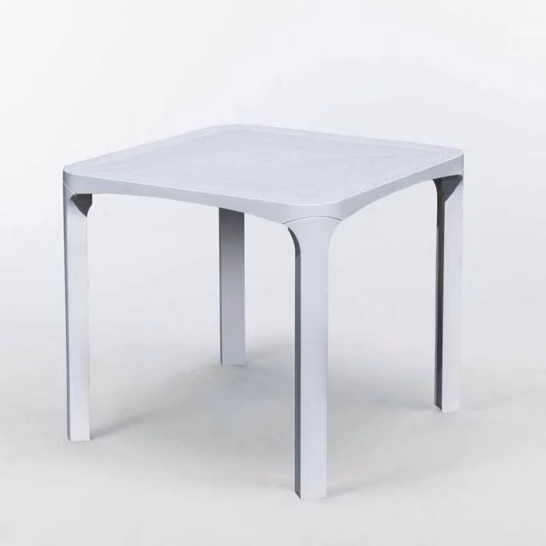 Tavolo da bar in poly rattan per esterni 80x80 Grand Soleil Olè - Bianco