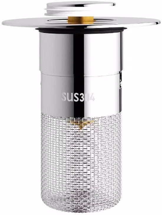 Valvola di scarico universale per vasca da bagno - 1 pezzo - Valvola a ugello - Molla interna - Valvola di scarico - Valvole a cestello - Gootsief - Gootsief con filtro - Gootsief con filtro - Valvola Gootsief - Argento