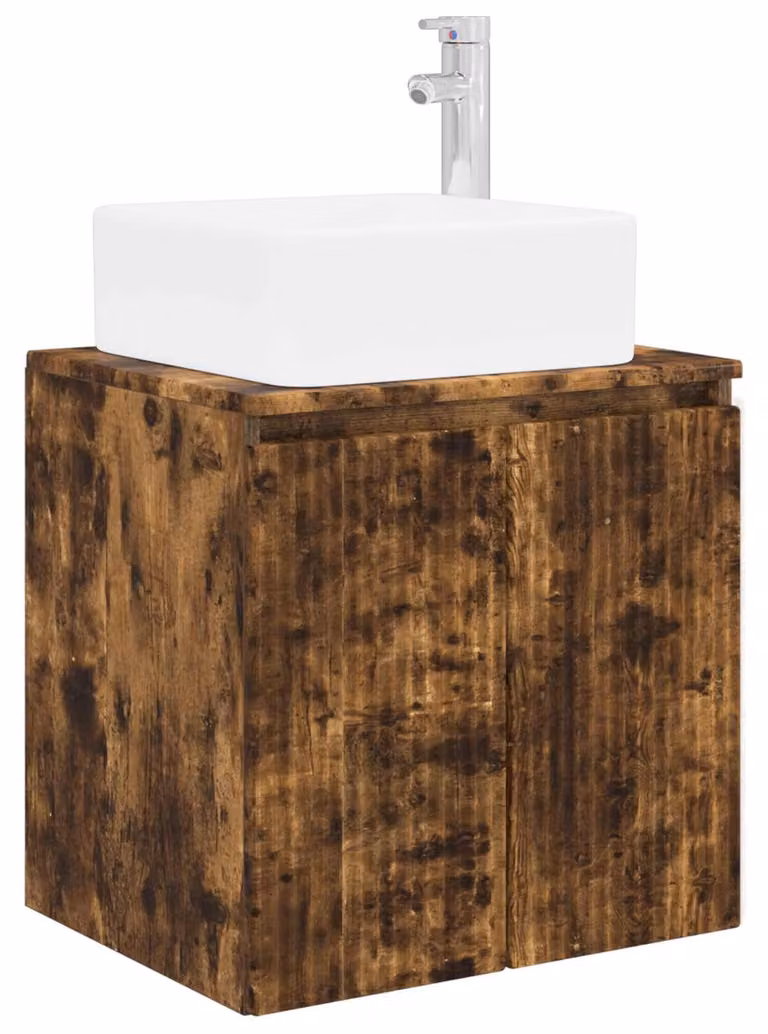 Mobile Lavabo da Parete Rovere Fumo 49,5 x 41 x 63 cm