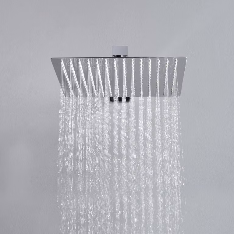 JOHO Soffione Doccia da Parete in Acciaio Inox 304 con Ugelli Antiicalcare 25x25cm tondo