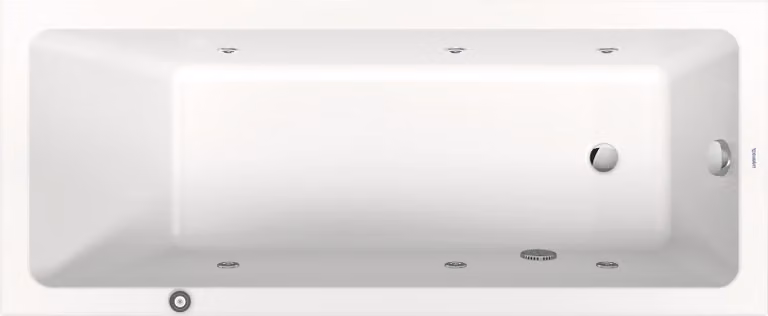 Duravit No.1 baignoire pour WC encastrée, rectangulaire, 1700x700mm, Jet Protect,1 pente de dossier, blanc, 760489000JP1000, 760489000JP1000