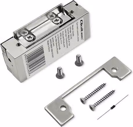 Incontro elettrico Qoltec Bullone simmetrico | 12V | Acciaio inox