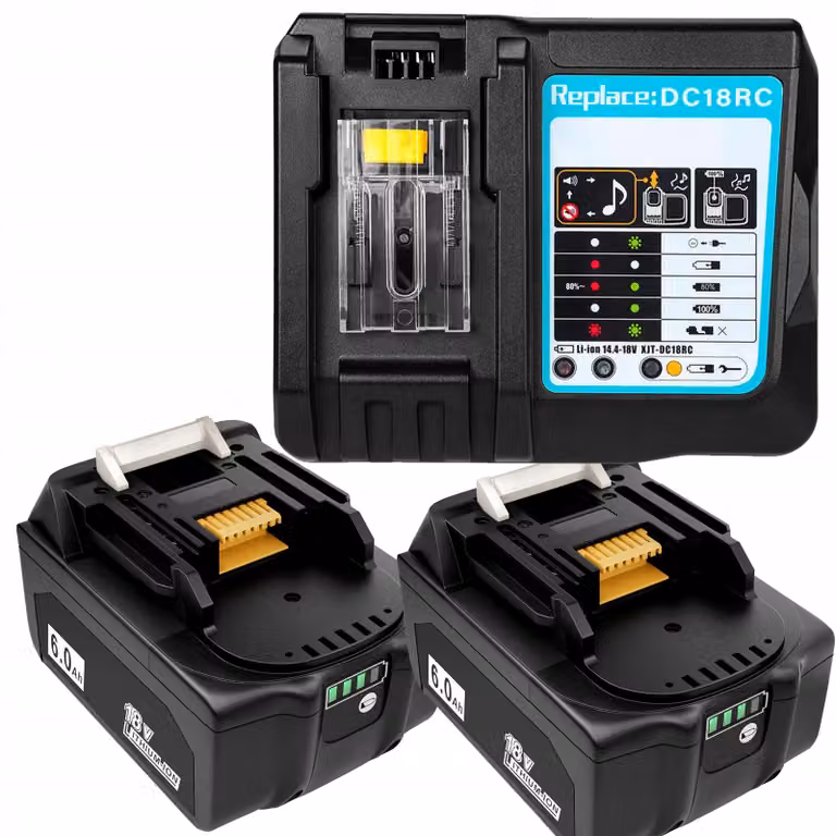 2x batteria per Makita 18V 6Ah BL1840 BL1850 con caricatore 14.4 -18V