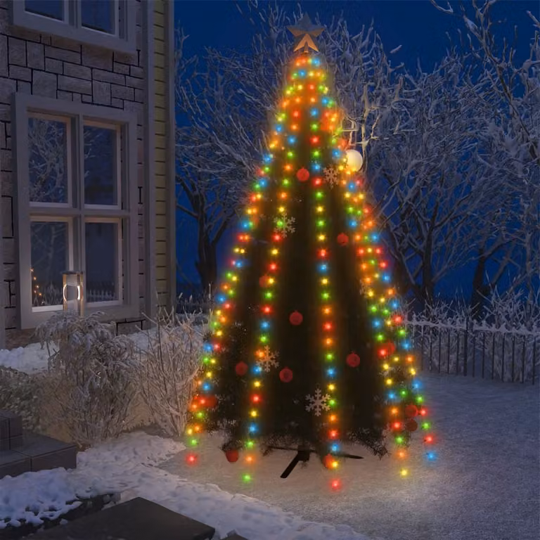 The Living Store Rete luminosa per albero di Natale con 300 LED Multicolore 300 cm