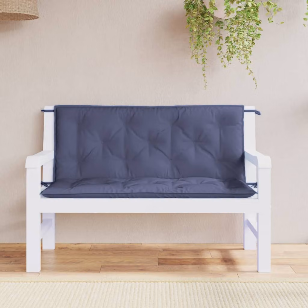 Set di 2 cuscini per panca vidaXL in tessuto Oxford blu, L 120 cm x P 50 cm x H 7 cm