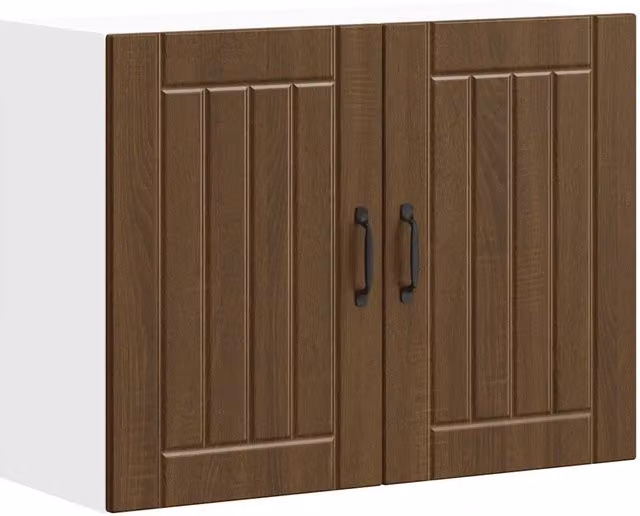 Pensile da cucina dal design moderno 80 x 31 x 60 cm spazio di archiviazione ottimizzato in legno ingegnerizzato rovere marrone 02_0050179