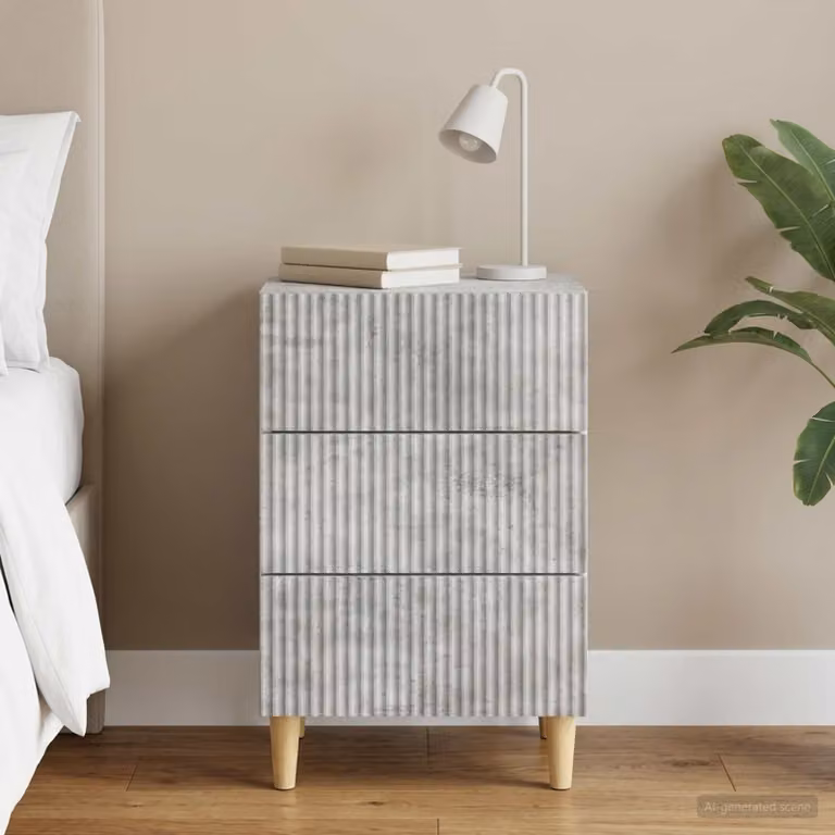 Armadio da notte moderno vidaXL in MDF Grigio, L: 43 cm, P: 41 cm, H: 66,5 cm