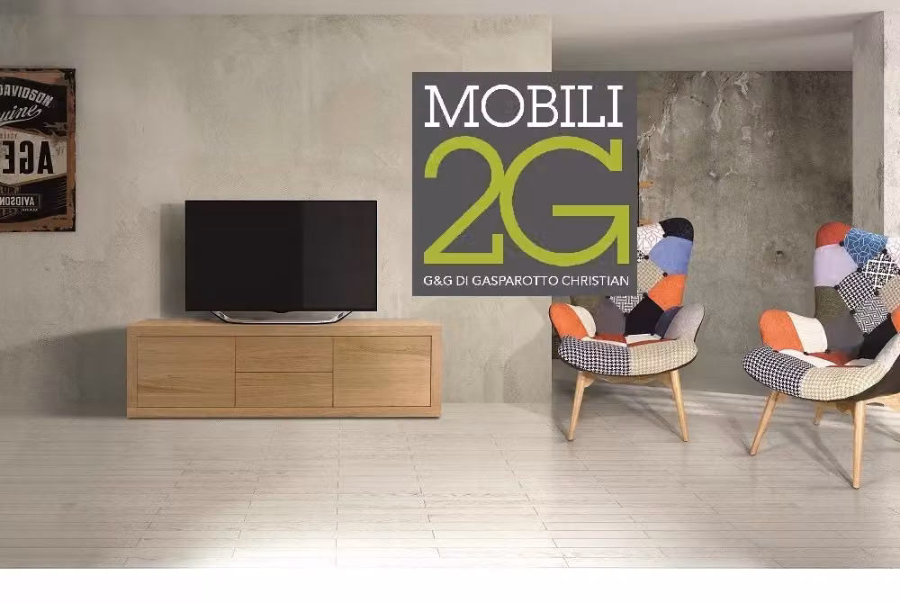 Porta TV moderno in rovere naturale Mobili 2G L: 170 cm, P: 45 cm, H: 50 cm – 2