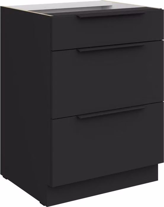 Mobiletto con cassetti LUNARA - larghezza 60 cm, nero