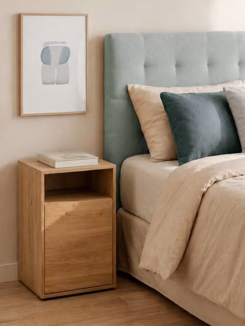 Poster illustrato Elephant per bambini Kenay Home, stile scandinavo, colori blu, bianco e grigio, 21 x 30 cm