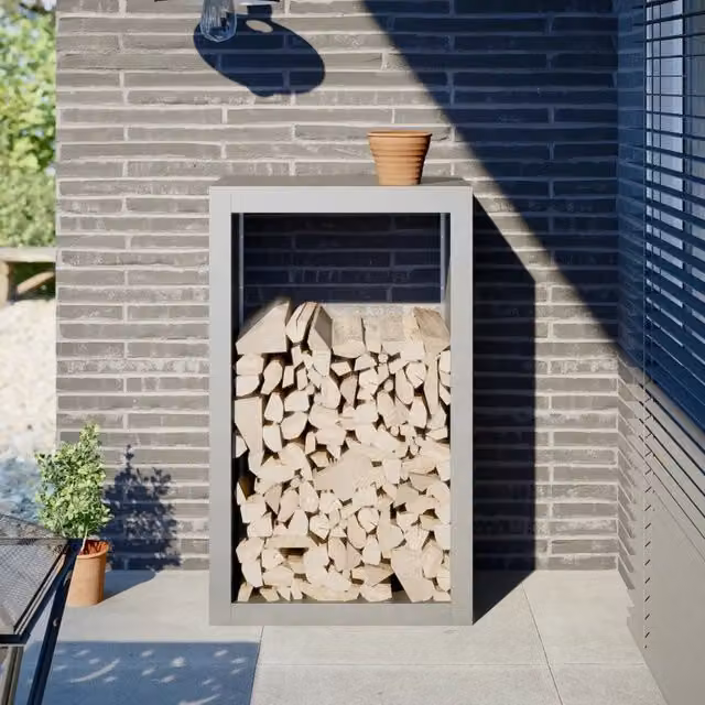 Rastrelliera per Legna da Ardere-Portalegna 60x40x100 cm in Acciaio Inox