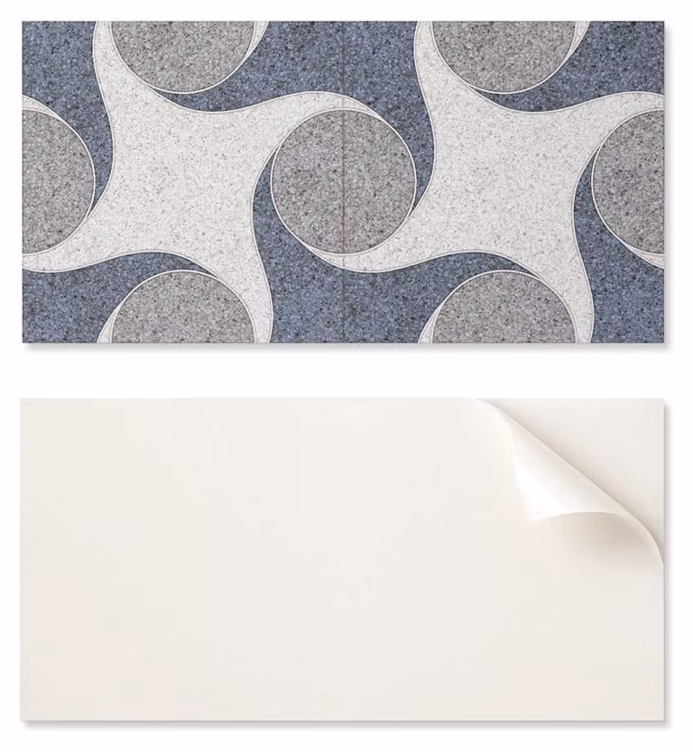 Piastrella in vinile pronta per il montaggio, con decorazione stampata, dimensioni 120 x 60 cm, motivo astratto a mosaico