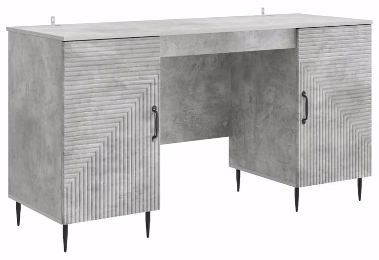 Scrivania con lo scaffale Grigio Cemento 142,5 x 50 x 75 cm