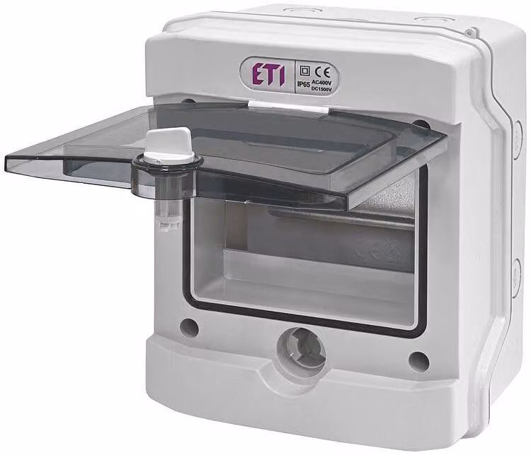 Quadro di distribuzione a parete ETI, 1 fila, 6 moduli, grado di protezione IP65