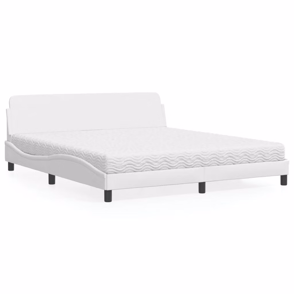 Letto con Materasso Dover vidaXL Bianco in Similpelle L 180 x P 200 cm