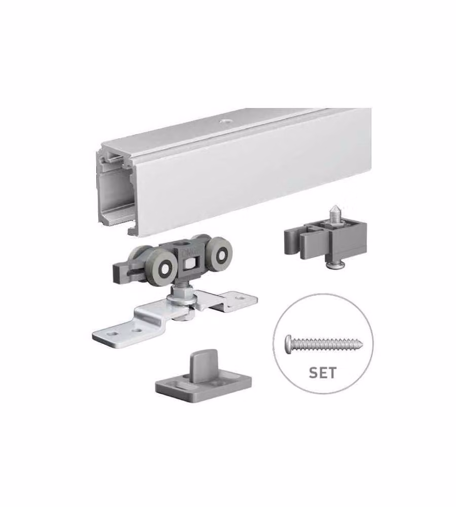 Omge Kit Binario Porte Scorrevoli Alluminio Anodizzato 190 cm