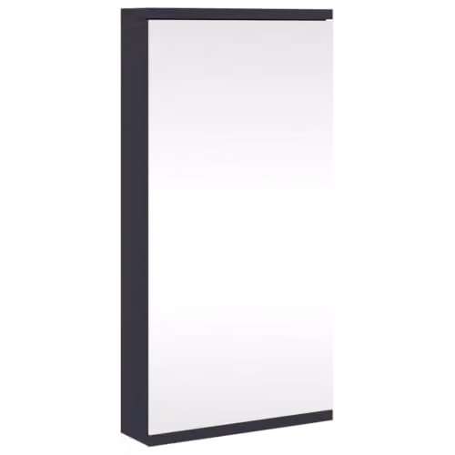 Helloshop26 Armadietto da bagno con specchio angolare da parete con spazio 30 x 24 x 60 cm, design pulito in legno grigio 02_0047278
