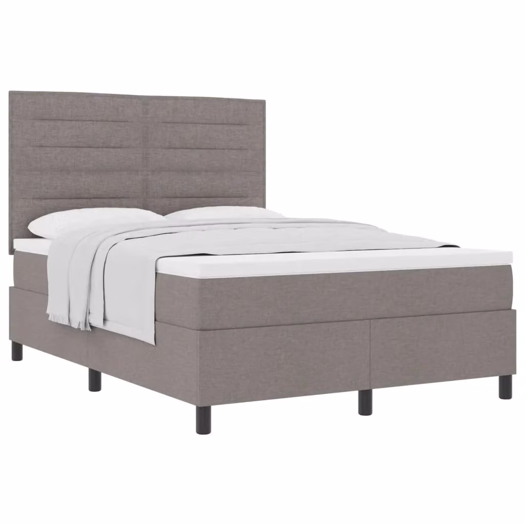 Letto a molle con testiera Talpa vidaXL in tessuto beige o grigio, L/P/H: 160 x 200 x 28 cm – 2