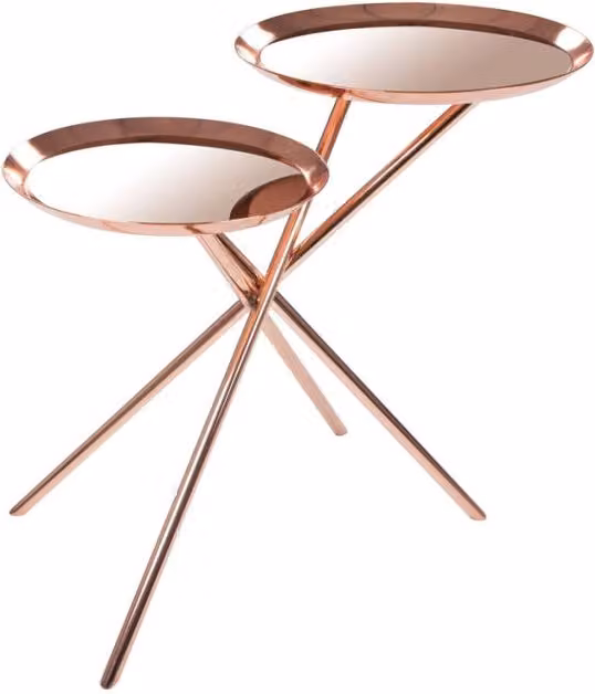 Tavolino di design Ella in oro rosa e specchio