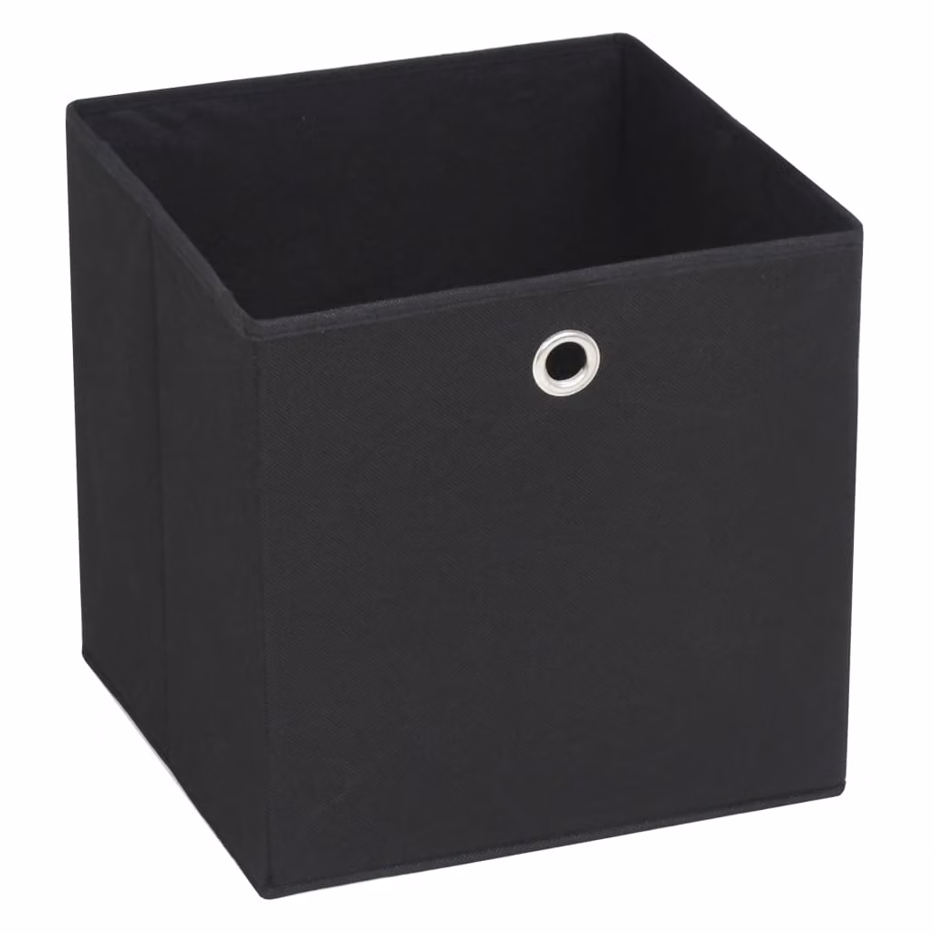 vidaXL Scatole portaoggetti 10 pz. Tessuto non tessuto 32 x 32 x 32 cm Nero