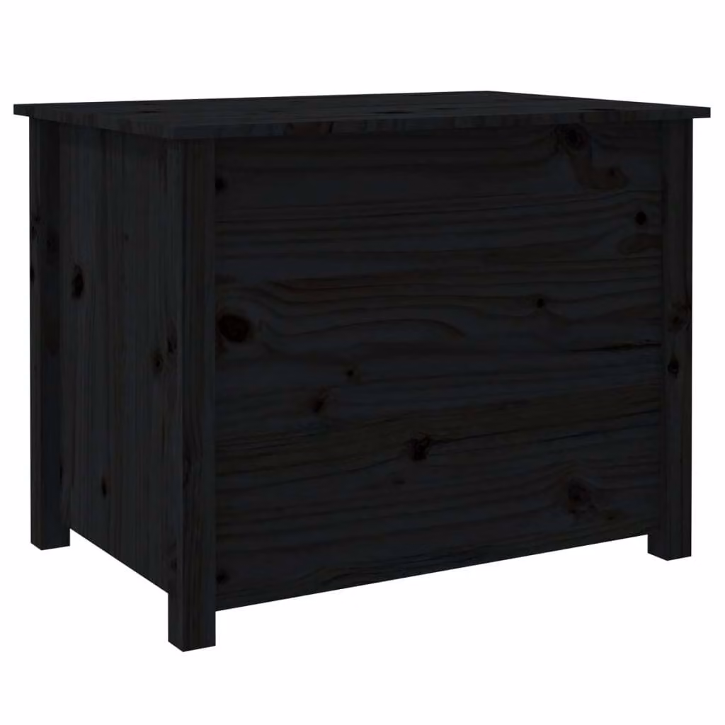 Tavolino da Salotto Nero 71x49x55cm in Legno Massello di Pino