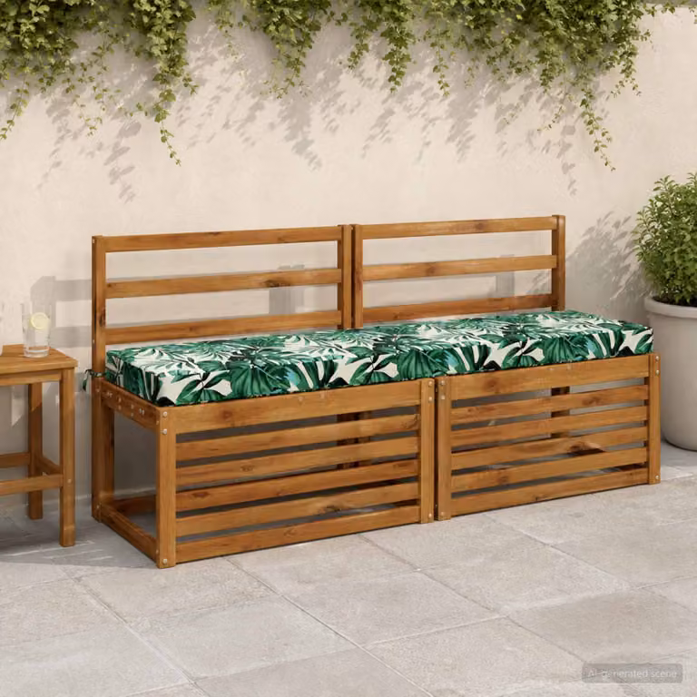Cuscino per panchina vidaXL SOEST verde con motivo a foglie, in poliestere e schiuma, resistente ai raggi UV e con rivestimento rimovibile