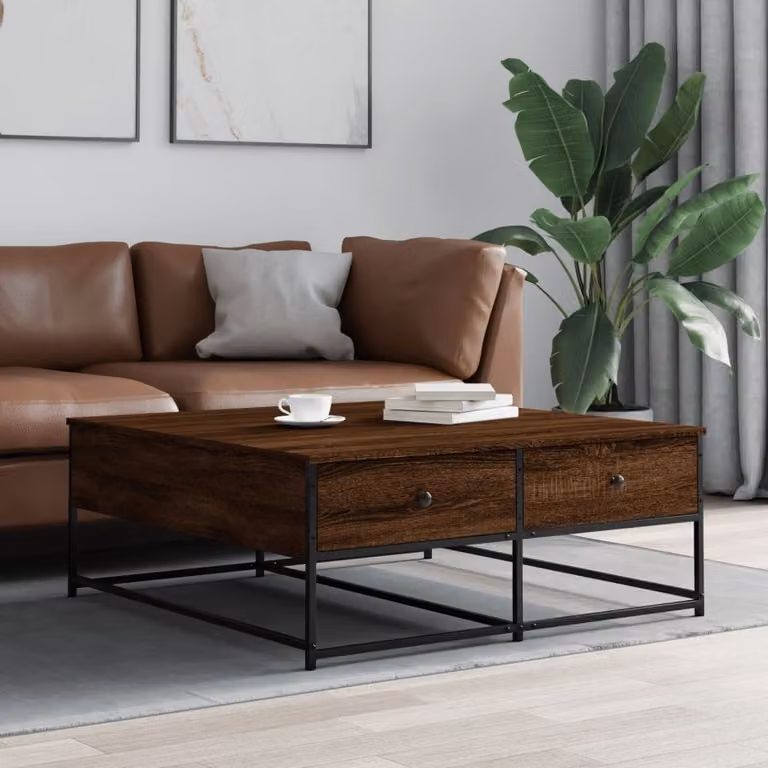 Maison Exclusive - Tavolino da salotto effetto rovere marrone 100x99x40 cm Materiale ligneo
