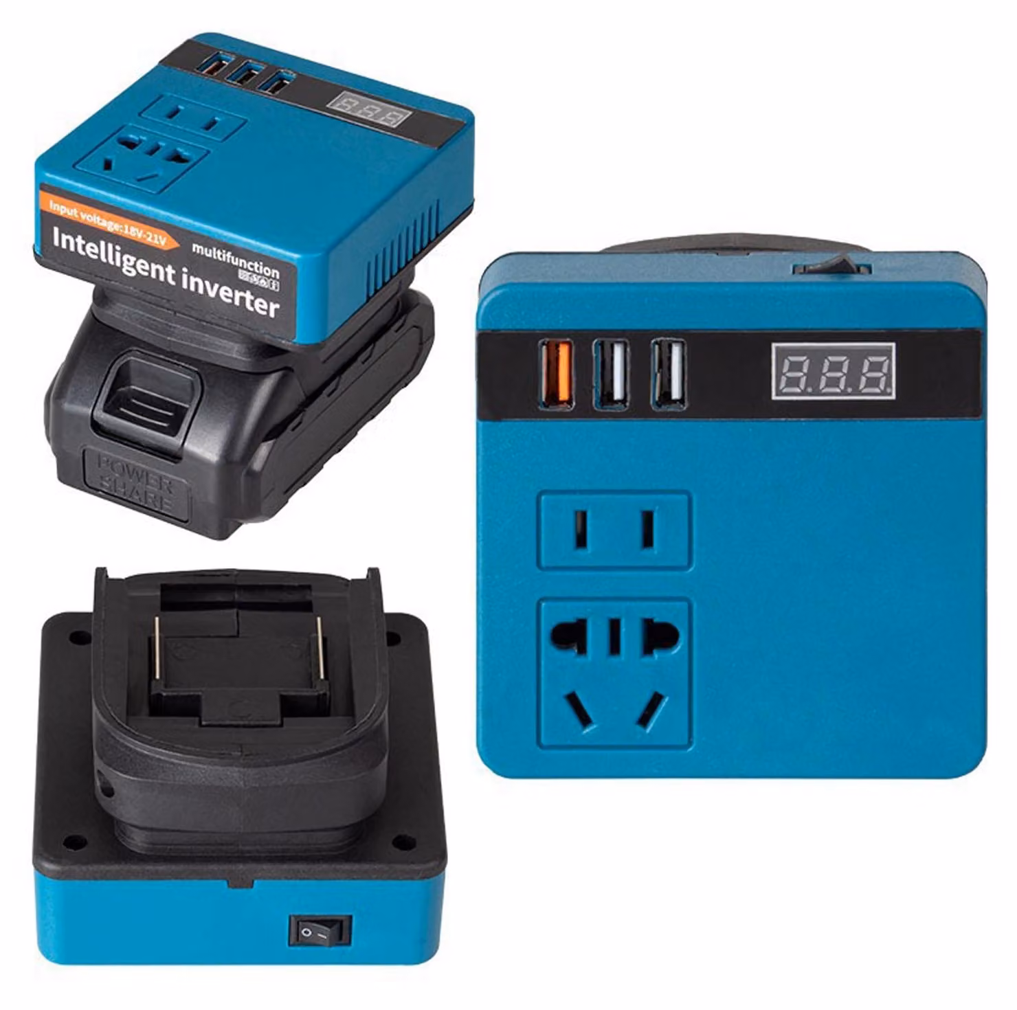 Inverter per batterie al litio, protezione multifunzionale e intelligente per la ricarica rapida, da 21 V CC a 220 V CA
