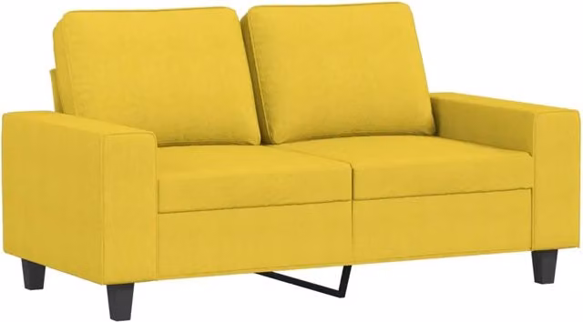Divano | Divano da soggiorno | Sofa a 2 Posti Giallo Chiaro 120 cm in Tessuto
